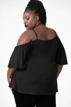 Hot Amber Bat - Cold shoulder toppi Topit