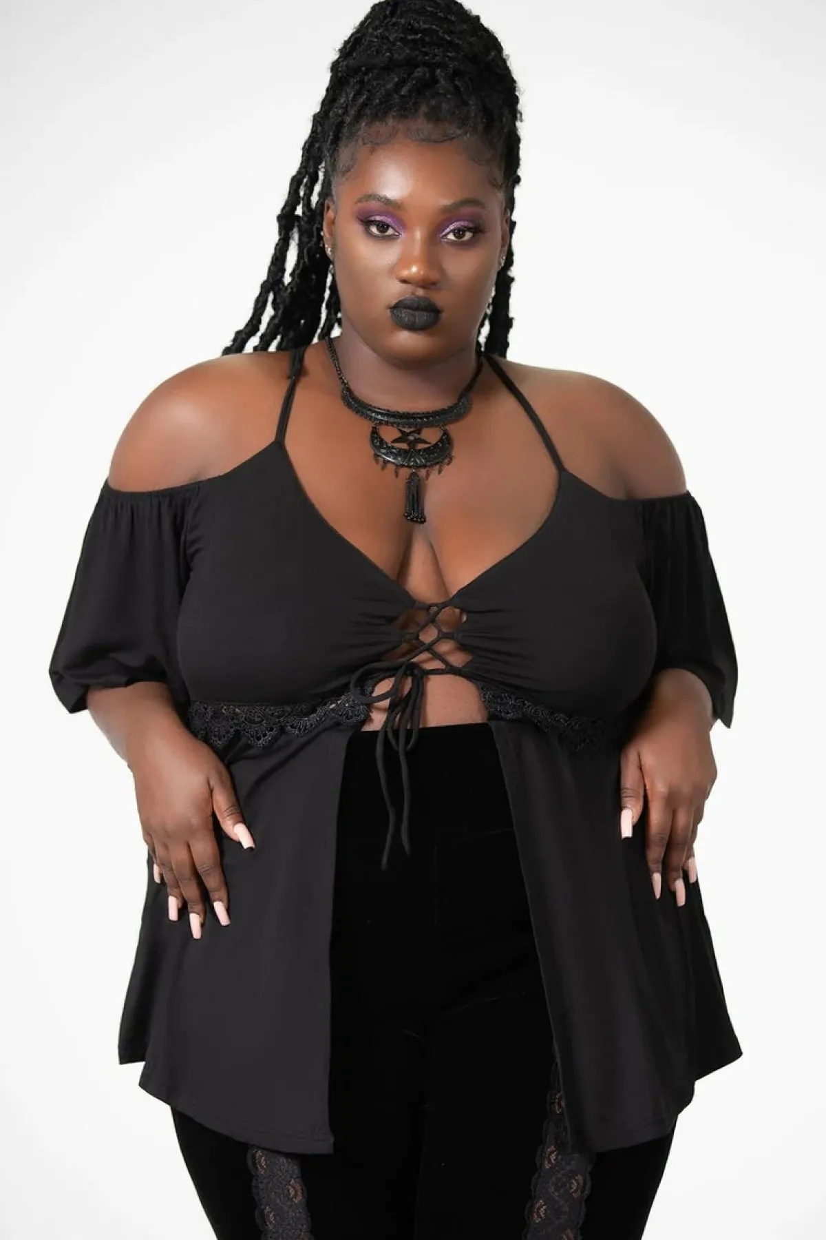 Hot Amber Bat - Cold shoulder toppi Topit
