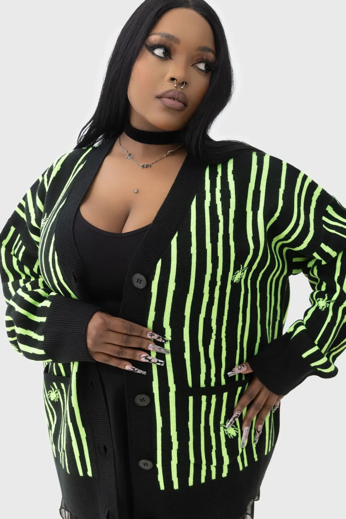 Outlet Beetlejuice, Beetlejuice, Beetlejuice Intarsia - Neuletakki Neuleet|Goottikamaa
