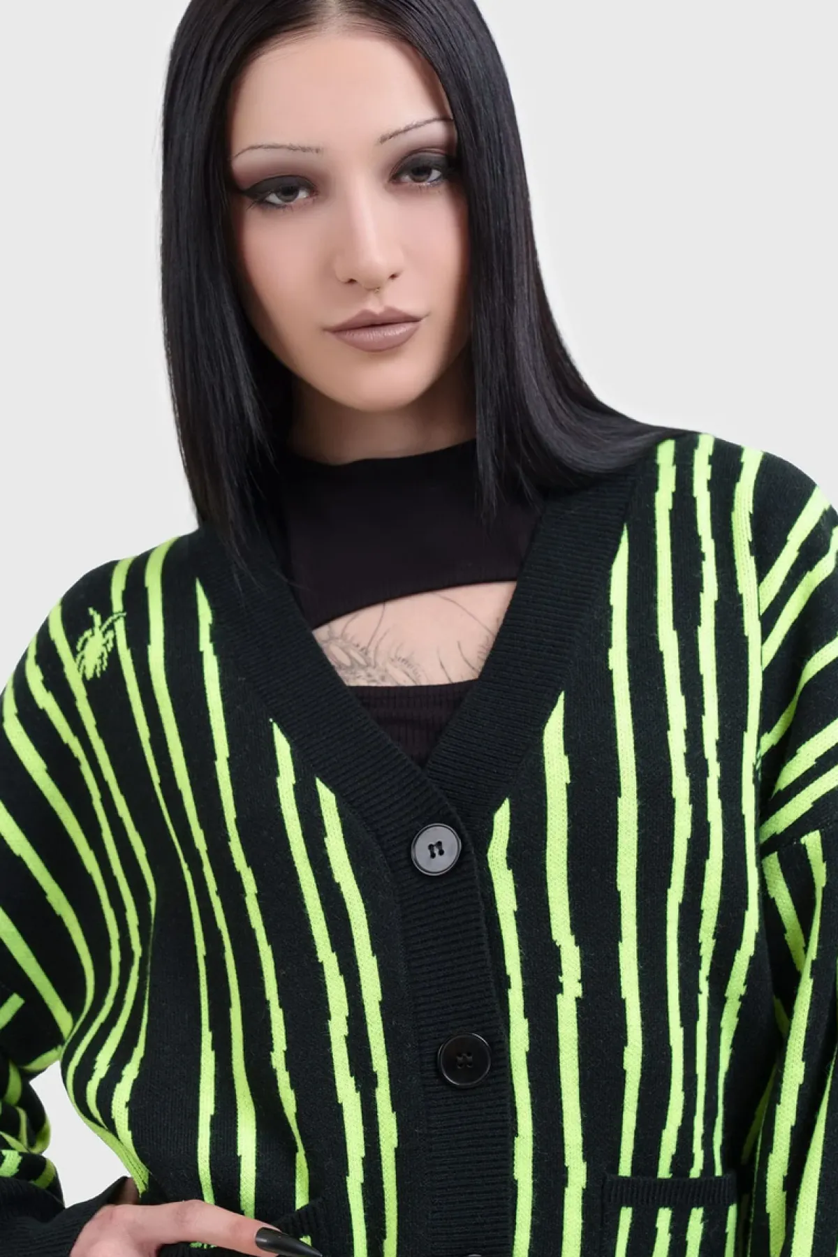 Outlet Beetlejuice, Beetlejuice, Beetlejuice Intarsia - Neuletakki Neuleet|Goottikamaa