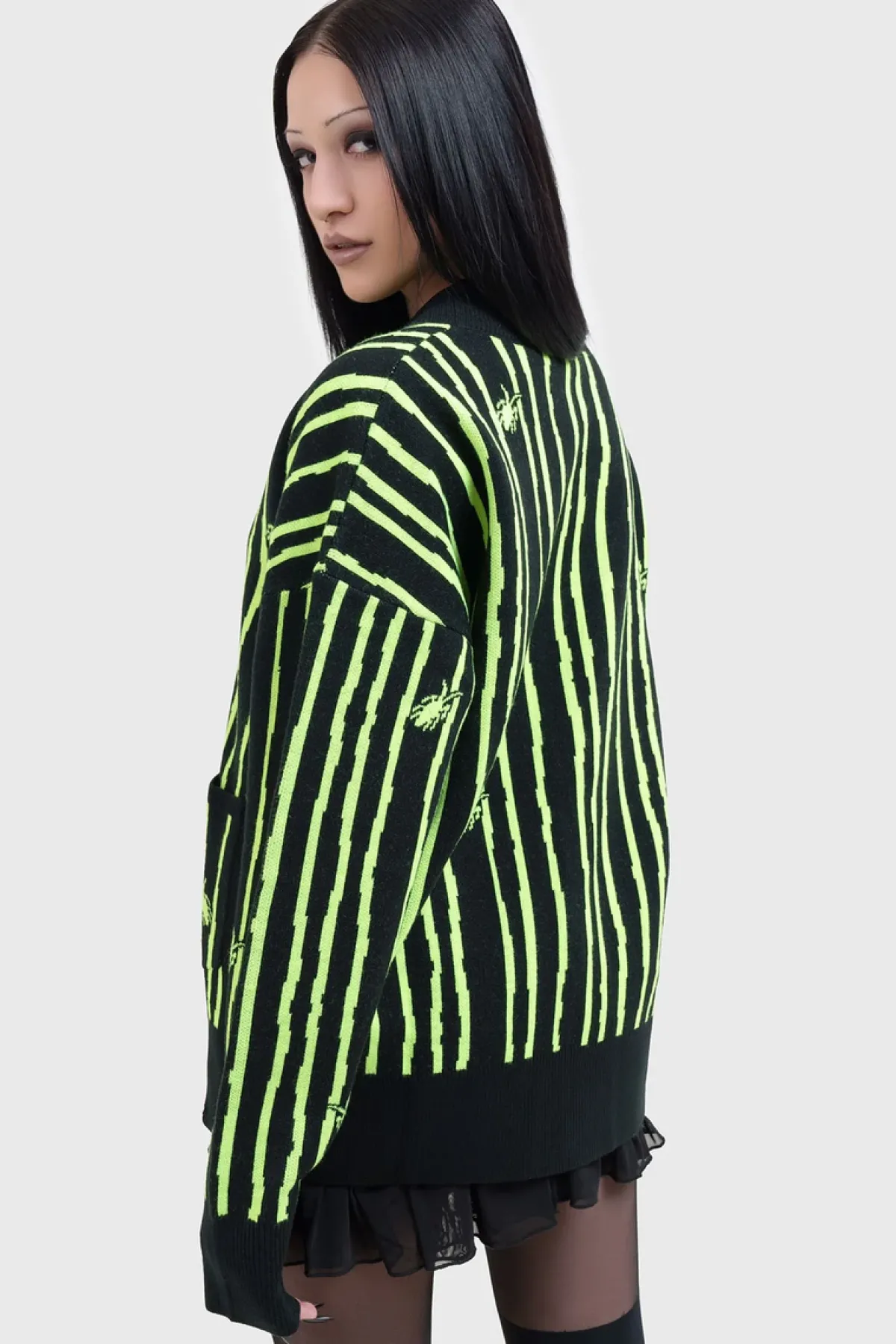 Outlet Beetlejuice, Beetlejuice, Beetlejuice Intarsia - Neuletakki Neuleet|Goottikamaa