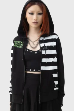 Discount Distressed Stripe - Vetoketjuhuppari Goottikamaa|Vetoketjuhupparit