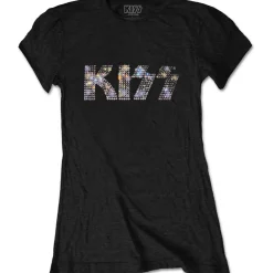 Clearance Kiss Diamante - Naisten T-paita Bändipaidat|T-Paidat
