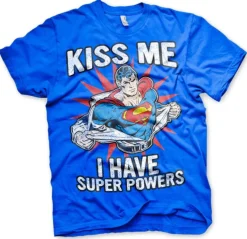 Discount Kiss me I have super powers - T-paita, sininen Hupipaidat|Hupipaidat