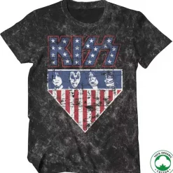 Discount KISS: Stars & Stripes Organic - T-paita - vintage wash T-Paidat|Bändipaidat