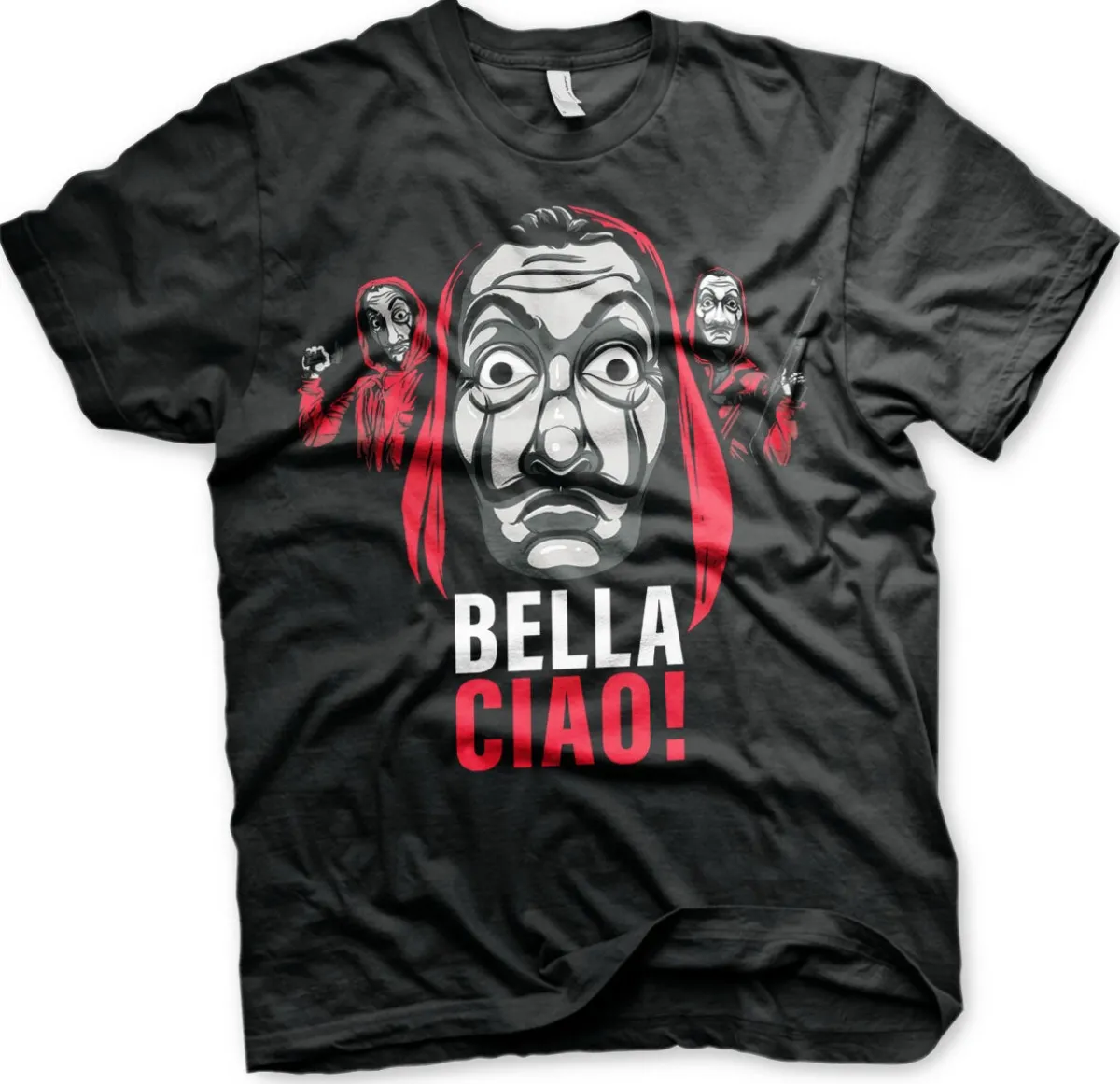 Outlet La Casa De Papel Bella Ciao! - T-paita, musta T-Paidat|T-Paidat