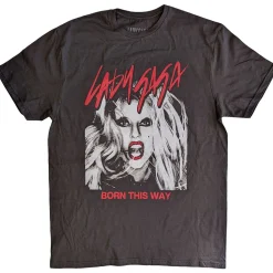 New Lady Gaga: Born This Way - T-paita (Charcoal) Goottikamaa|Bändipaidat