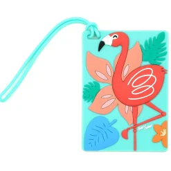 Hot Laukun nimikyltti - Blue Flamingo Matkalaukku Nimikyltit