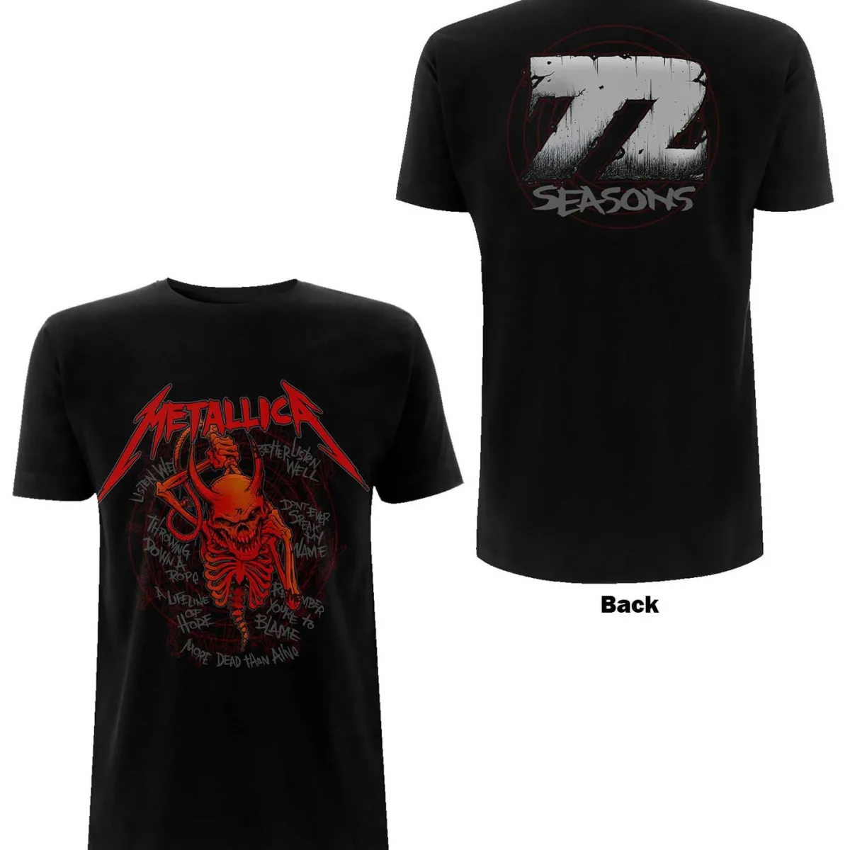 Outlet Metallica Skull Screaming Red 72 Seasons - T-Paita Metallica|T-Paidat