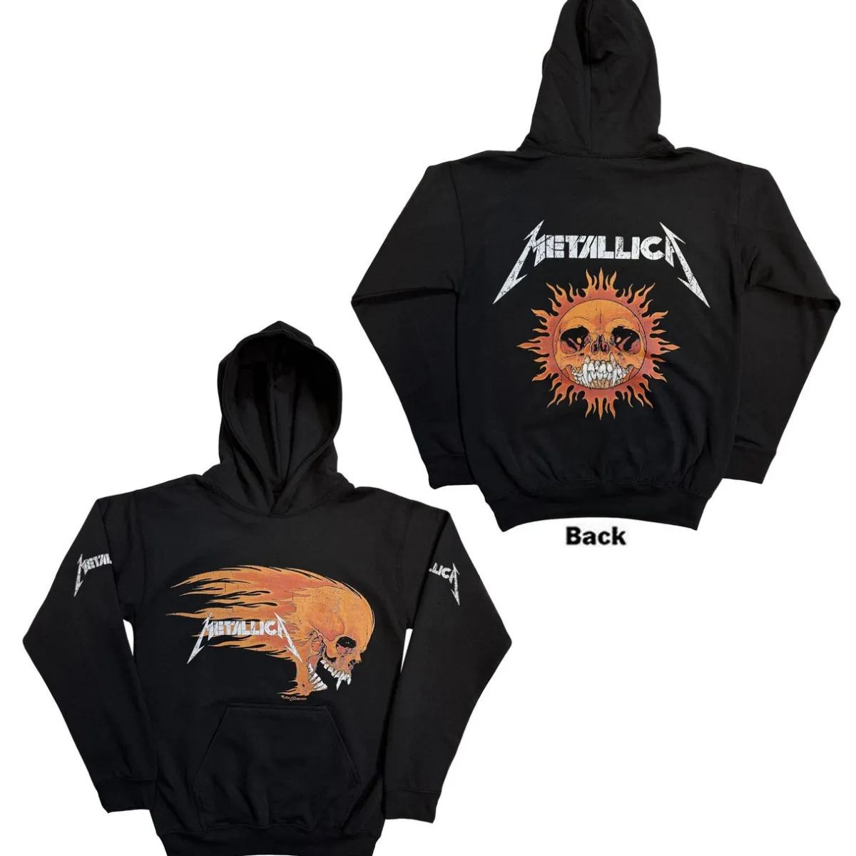Outlet Metallica: Worn Pushead Flaming Skull - Huppari Metallica|Hupparit