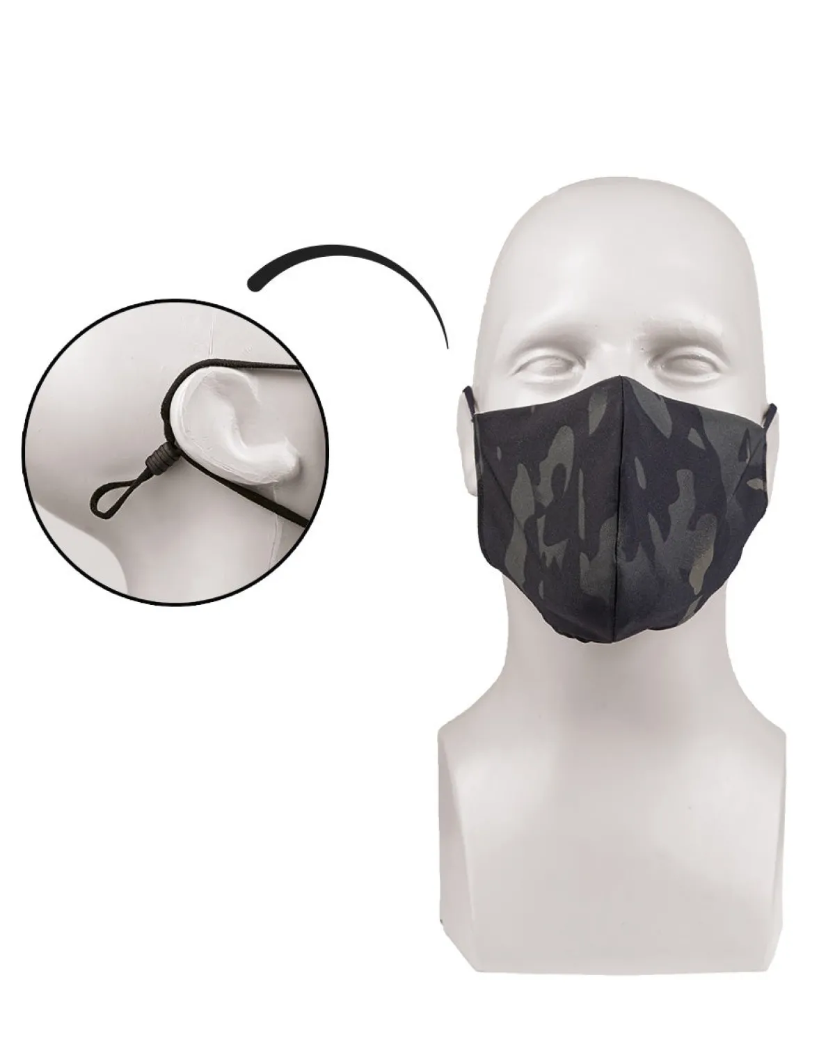 Clearance V shape - Joustava kasvomaski,multitarn black Kasvomaskit|Camot