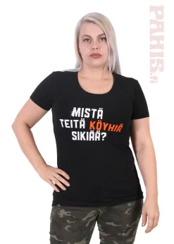 Clearance Mistä teitä köyhiä sikiää? Lady Fit T-paita Asenne T-Paidat