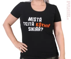 Clearance Mistä teitä köyhiä sikiää? Lady Fit T-paita Asenne T-Paidat