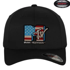 Best MTV American Flag Flexfit lippis, musta Urban Wear Katukamaa|Mtv