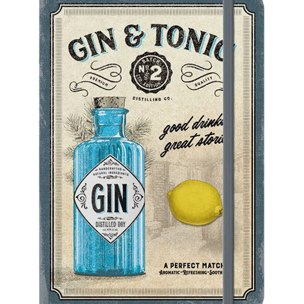 Clearance Muistikirja A5 - Gin & Tonic Drinks & Stories Toimistotarvikkeet|Ystävälle