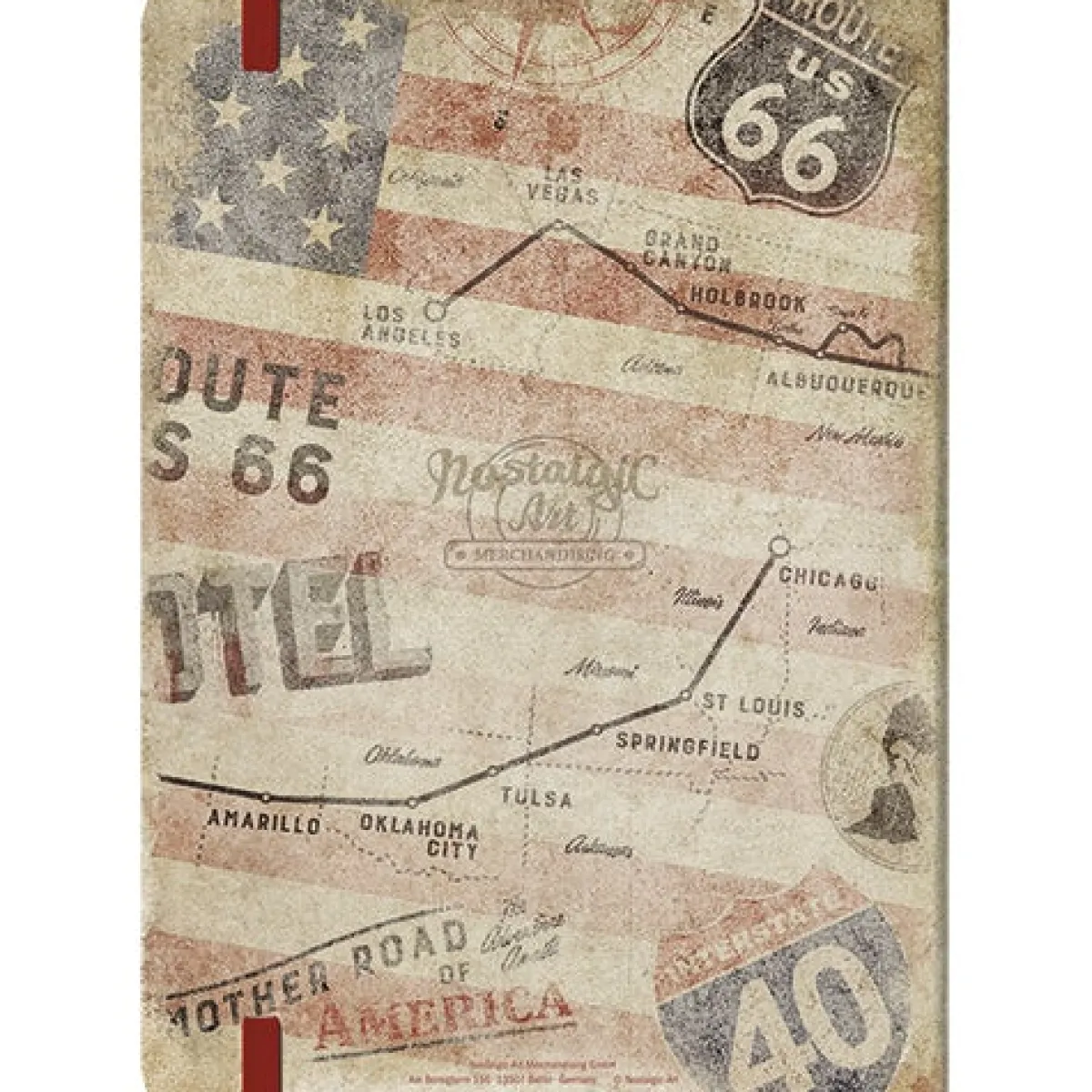 Sale Muistikirja A5 - Route 66 Bike Map Autoteema|Toimistotarvikkeet