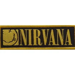 Hot Nirvana: Logo &happy face bordered - Kangasmerkki Kangasmerkit|Nirvana