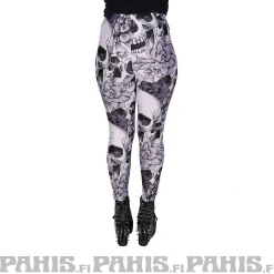Hot Flower Skull - legginsit Leggingsit|Urban Wear Katukamaa