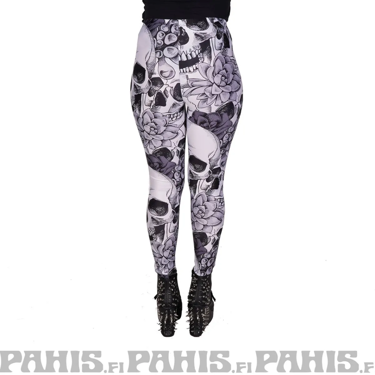 Hot Flower Skull - legginsit Leggingsit|Urban Wear Katukamaa