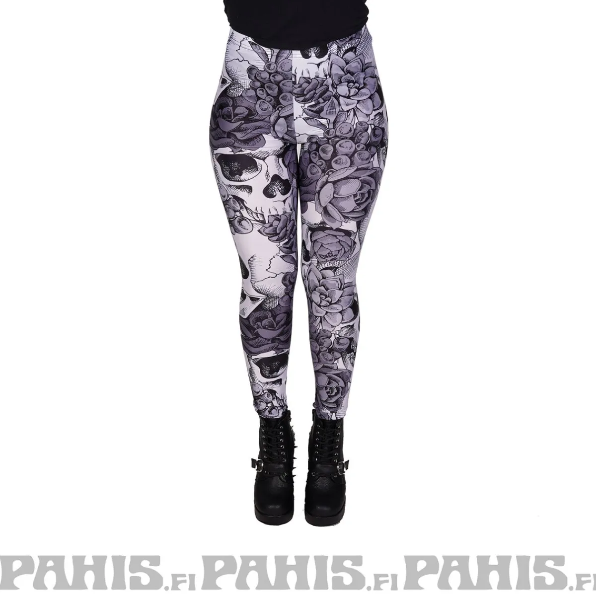 Hot Flower Skull - legginsit Leggingsit|Urban Wear Katukamaa