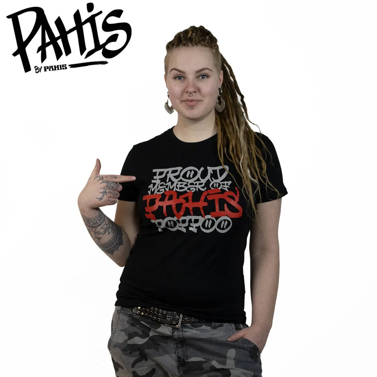 Discount Pahis-poppoo Lady Fit T-paita, musta Urban Wear Katukamaa|T-Paidat