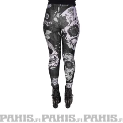 Clearance Sugar Skull - leggingsit, harmaa Leggingsit|Goottikamaa