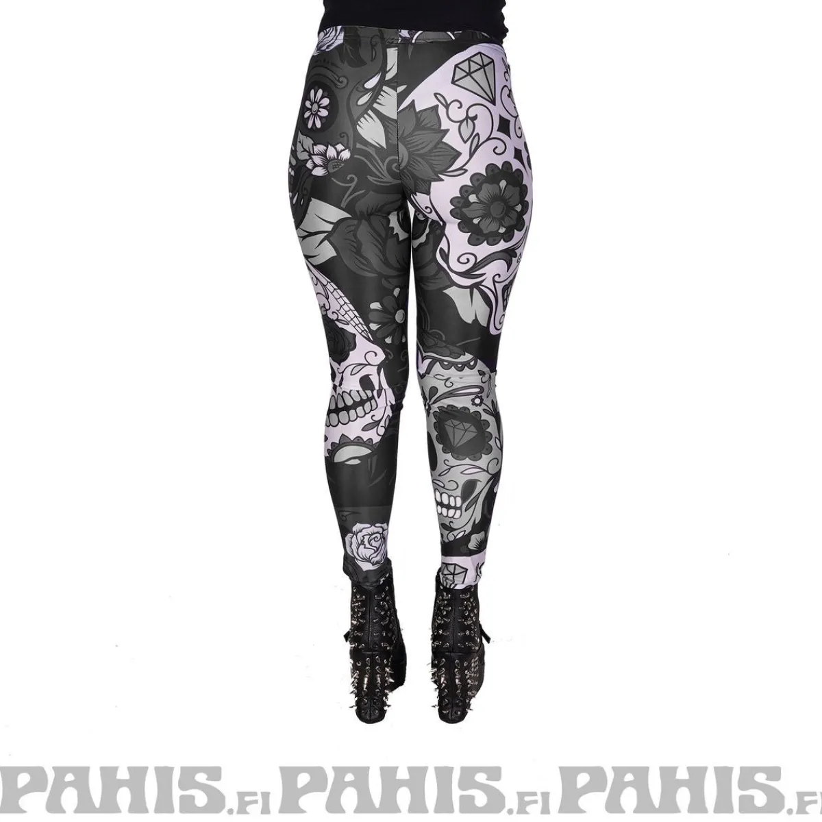 Clearance Sugar Skull - leggingsit, harmaa Leggingsit|Goottikamaa