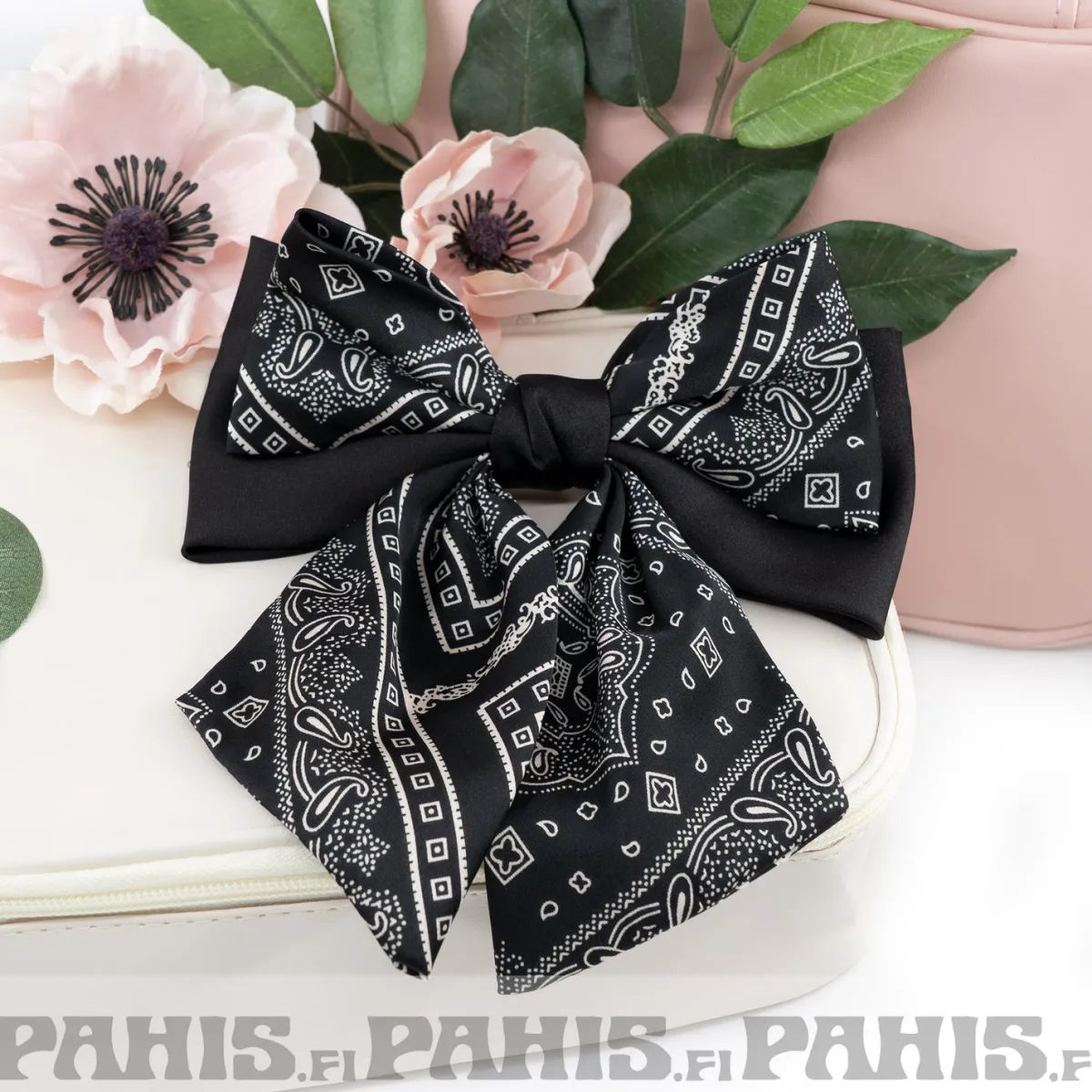 Sale Paisley rusetti hiussolki, musta Urban Wear Katukamaa|Rockabilly