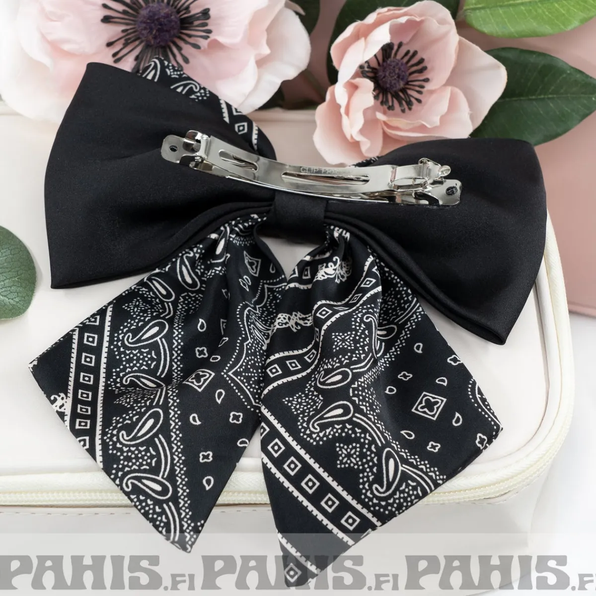 Sale Paisley rusetti hiussolki, musta Urban Wear Katukamaa|Rockabilly