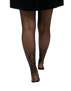 Online Fishnet with bow and diamantes - Verkkosukkahousut Sukkahousut|Sukkahousut