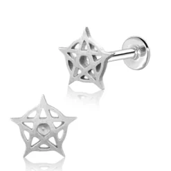 Hot Pentagram - Lävistyskoru, labret Goottikamaa|Lävistyskorut