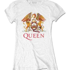New Queen crest - Naisten T-paita, valkoinen Queen|Bändipaidat