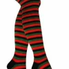 Sale Red & green stripes - Yli polven sukat Sukat