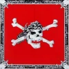 Hot Red Pirate Skull - Bandana huivi Rockabilly|Bandanat