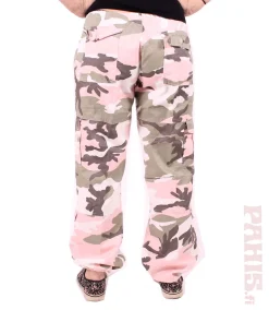 Outlet Pink Camo Vintage - Naisten reisitaskuhousut Reisitaskuhousut|Camot