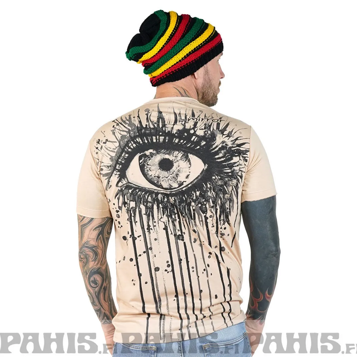 Discount Splatter - T-paita, beige Hippikamaa|T-Paidat