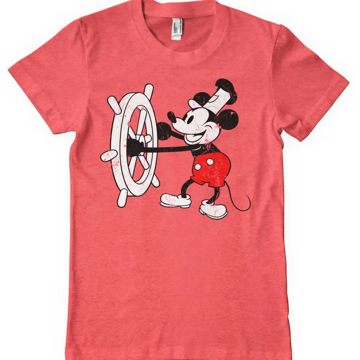 New Steamboat Willie - T-paita, punainen Mickey Mouse|T-Paidat