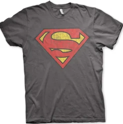 Discount Superman Washed Shield - T-paita, tummanharmaa Superman|T-Paidat
