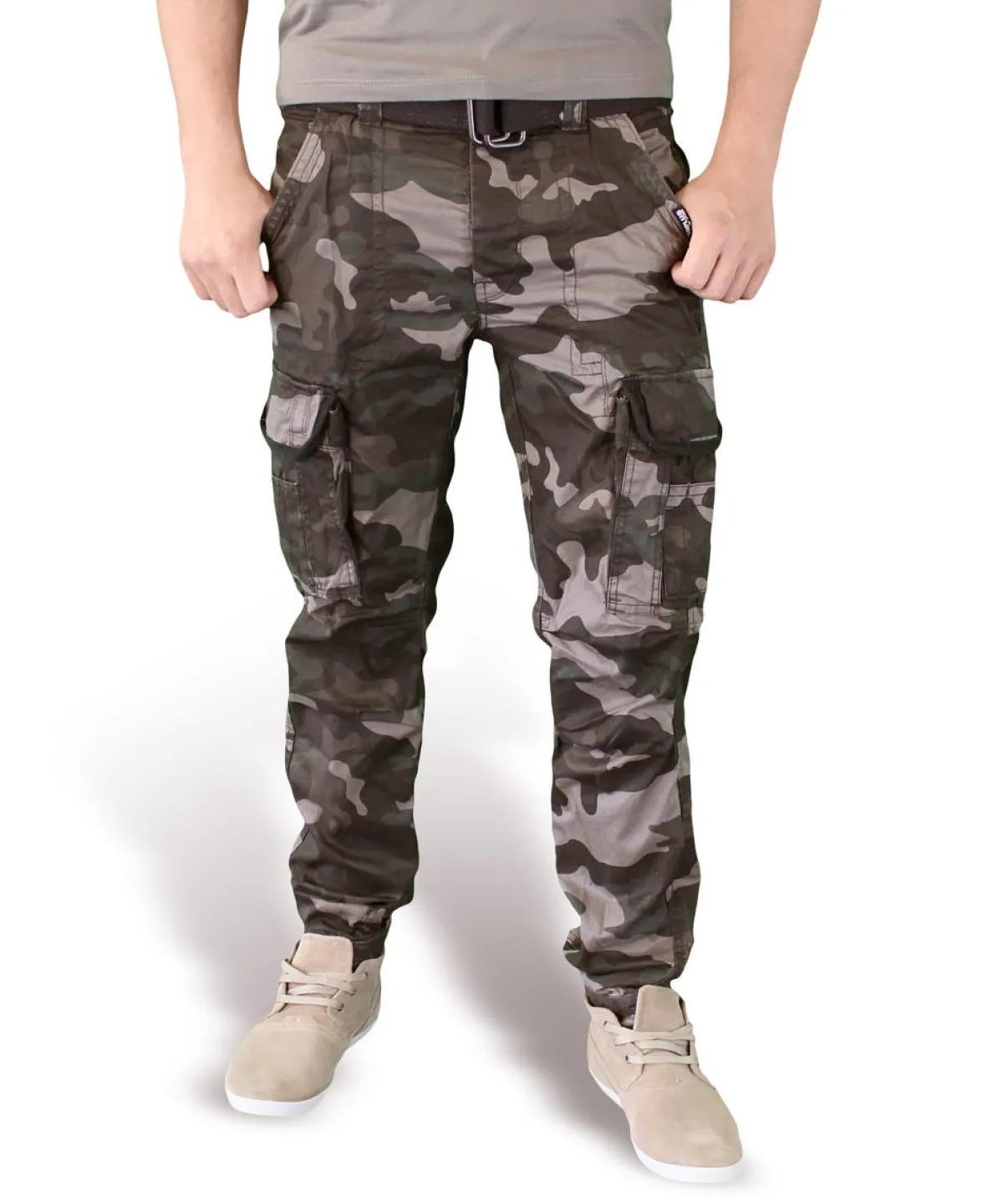New Surplus Premium Slimmy - Reisitaskuhousut, Black Camo Reisitaskuhousut