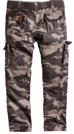 New Surplus Premium Slimmy - Reisitaskuhousut, Black Camo Reisitaskuhousut