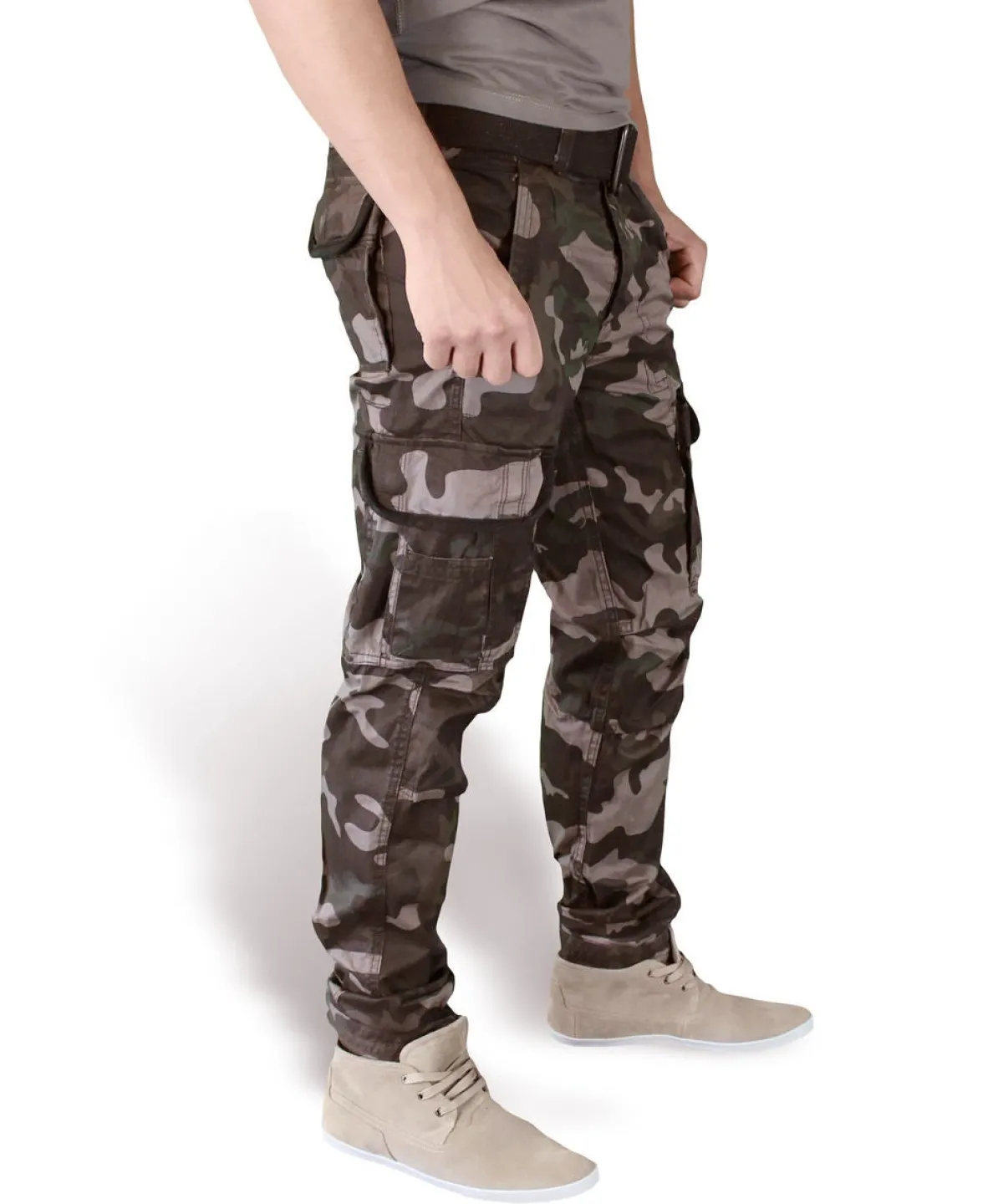 New Surplus Premium Slimmy - Reisitaskuhousut, Black Camo Reisitaskuhousut