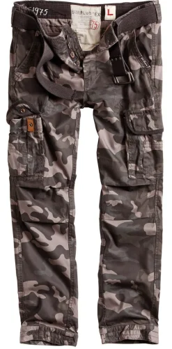 New Surplus Premium Slimmy - Reisitaskuhousut, Black Camo Reisitaskuhousut