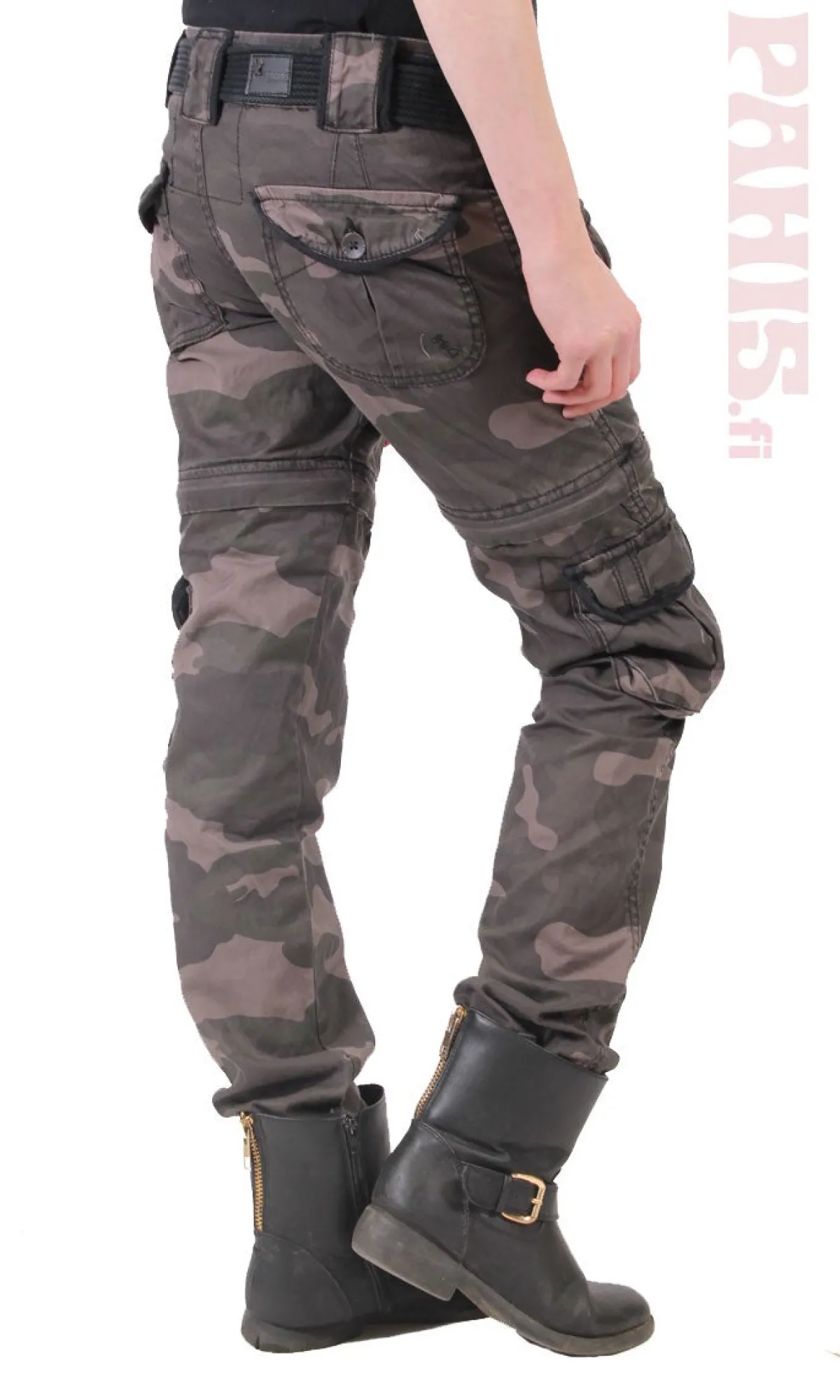 Best Surplus Trekking Premium - Naisten reisitaskuhousut, black camo Reisitaskuhousut|Camot