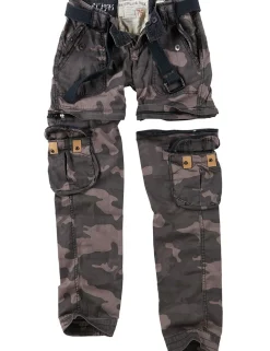 Best Surplus Trekking Premium - Naisten reisitaskuhousut, black camo Reisitaskuhousut|Camot