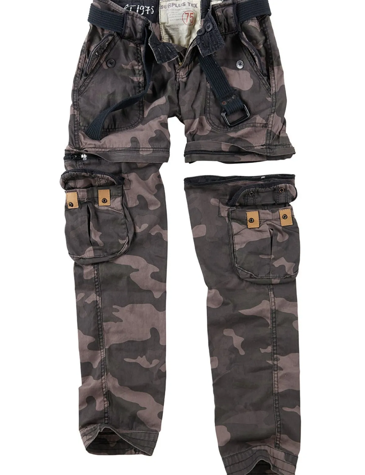 Best Surplus Trekking Premium - Naisten reisitaskuhousut, black camo Reisitaskuhousut|Camot