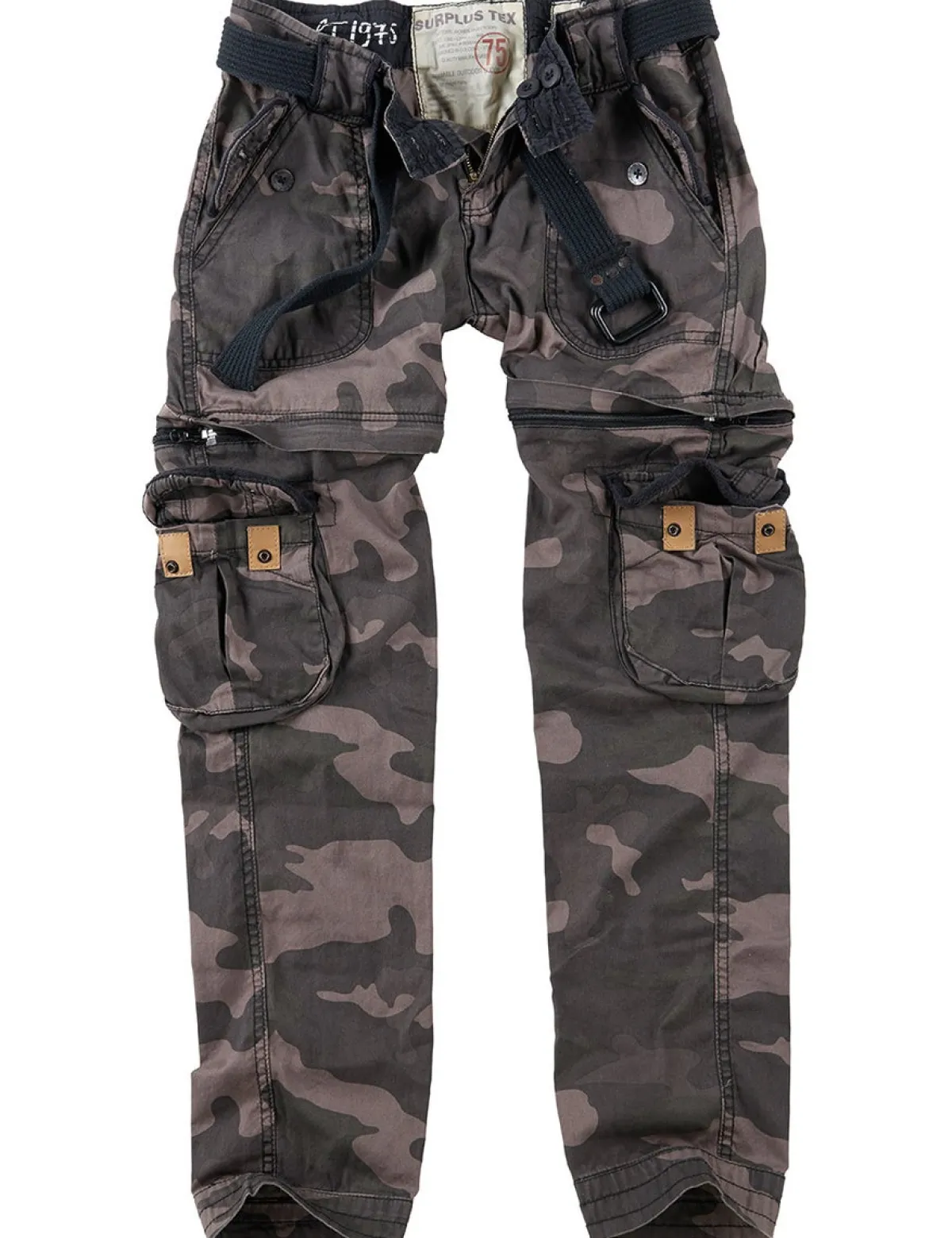 Best Surplus Trekking Premium - Naisten reisitaskuhousut, black camo Reisitaskuhousut|Camot