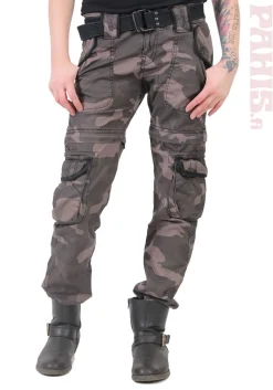 Best Surplus Trekking Premium - Naisten reisitaskuhousut, black camo Reisitaskuhousut|Camot