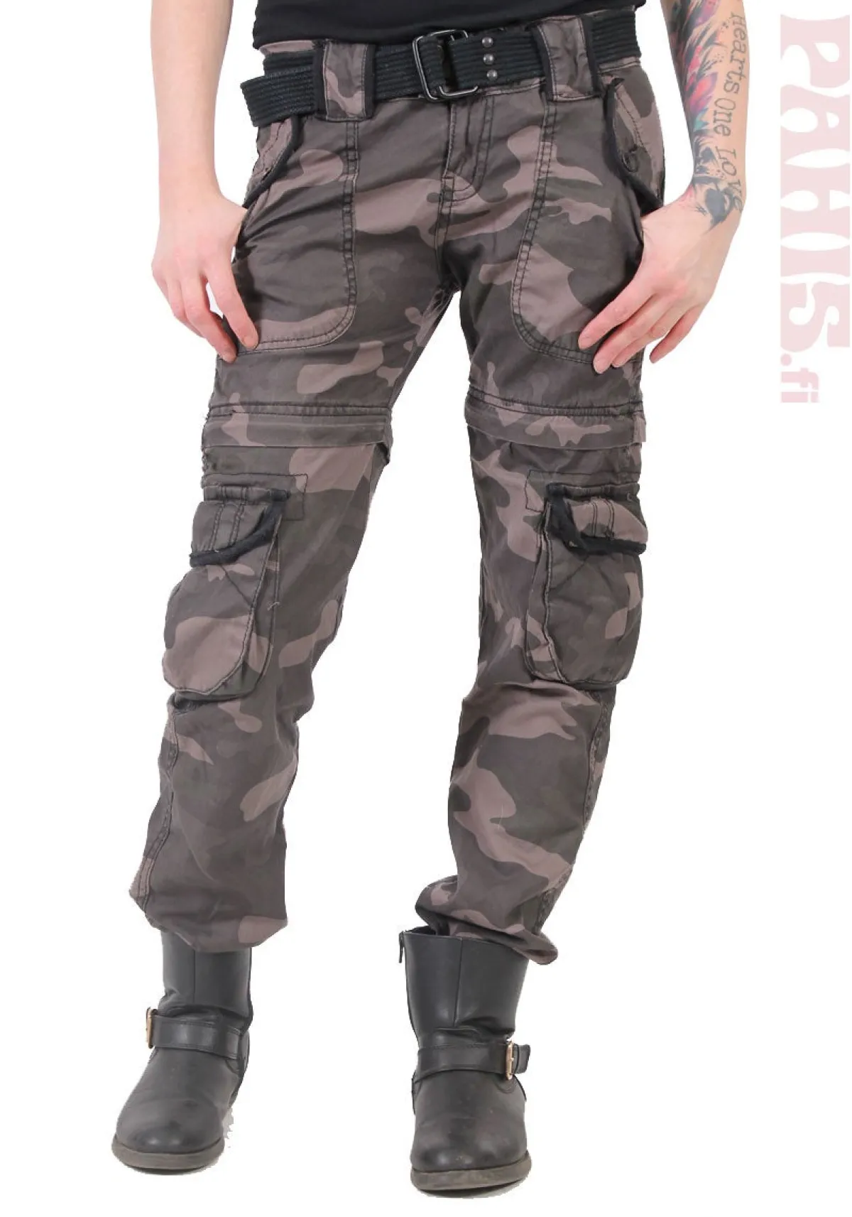 Best Surplus Trekking Premium - Naisten reisitaskuhousut, black camo Reisitaskuhousut|Camot