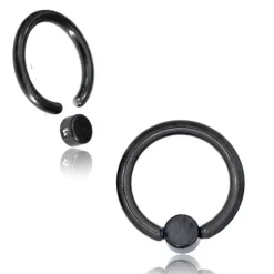 Discount Teräksinen BCR lävistysrengas, musta Lävistyskorut|Urban Wear Katukamaa