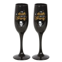 New Til Death Do Us Party - Kuohuviinilasit 2kpl Goottikamaa|Juoma- Ja Shottilasit